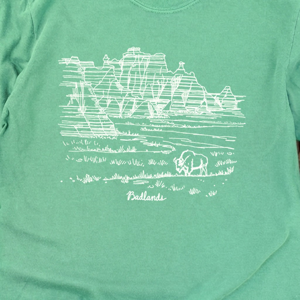 Badlands Line Drawing Cotton Long Sleeve