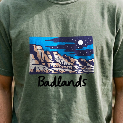 Badlands at Night Cotton T-Shirt