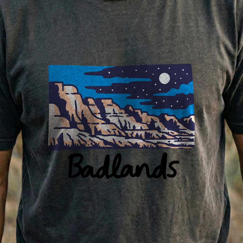 Badlands at Night Cotton T-Shirt