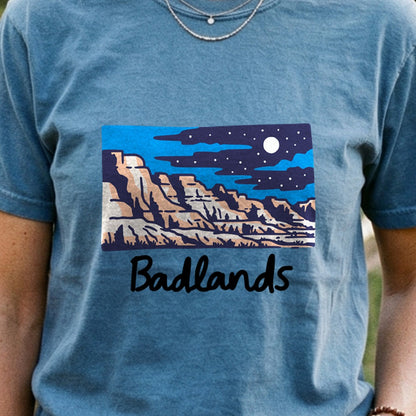 Badlands at Night Cotton T-Shirt