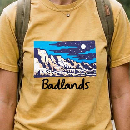 Badlands at Night Cotton T-Shirt