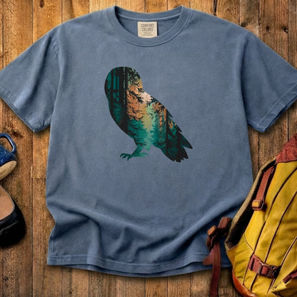 Barn Owl Silhouette Cotton T-Shirt
