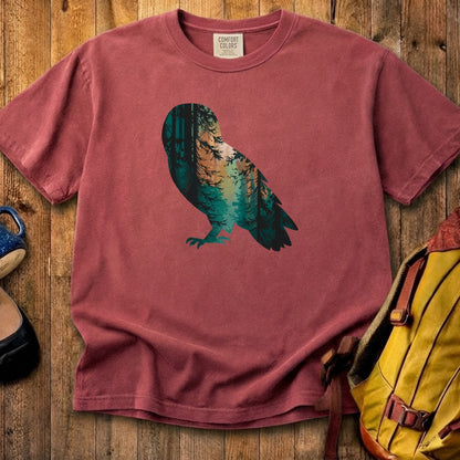 Barn Owl Silhouette Cotton T-Shirt