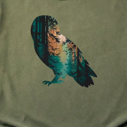 Barn Owl Silhouette Cotton T-Shirt