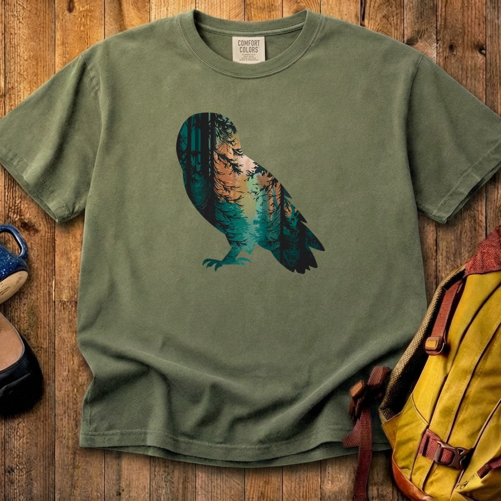 Barn Owl Silhouette Cotton T-Shirt