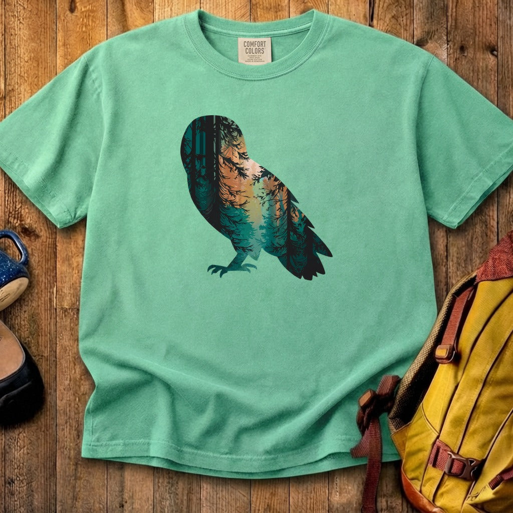 Barn Owl Silhouette Cotton T-Shirt