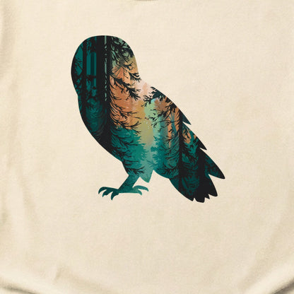 Barn Owl Silhouette Cotton T-Shirt