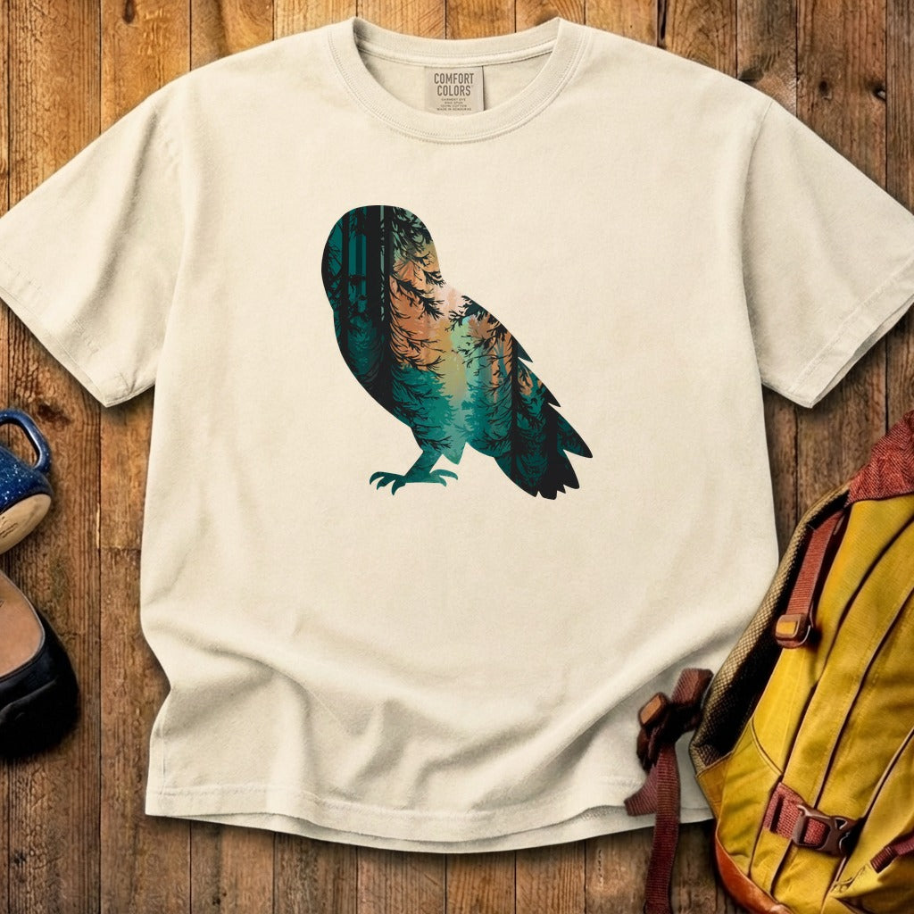 Barn Owl Silhouette Cotton T-Shirt