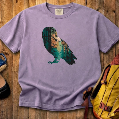 Barn Owl Silhouette Cotton T-Shirt