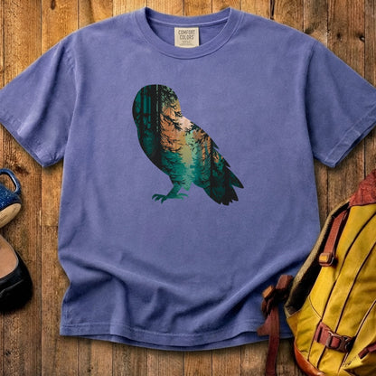 Barn Owl Silhouette Cotton T-Shirt