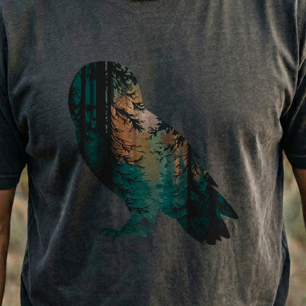 Barn Owl Silhouette Cotton T-Shirt