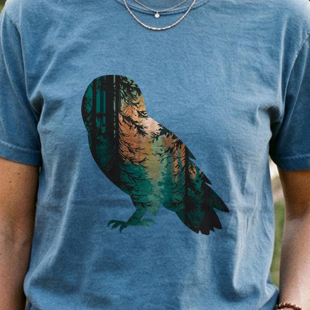 Barn Owl Silhouette Cotton T-Shirt