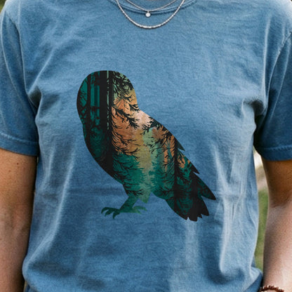 Barn Owl Silhouette Cotton T-Shirt