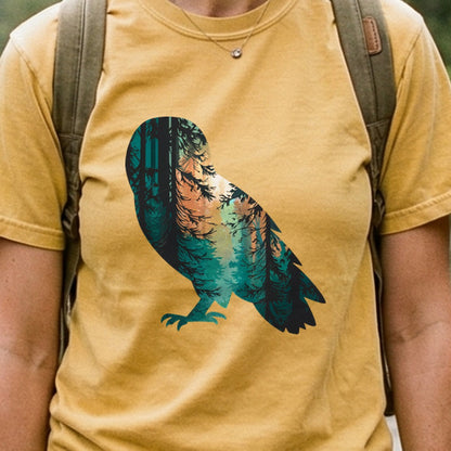 Barn Owl Silhouette Cotton T-Shirt