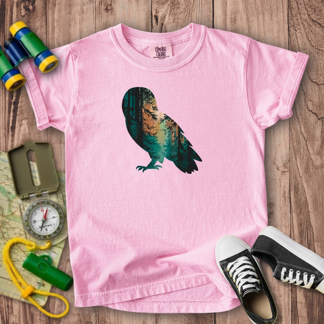 Barn Owl Silhouette Kids Cotton T-Shirt
