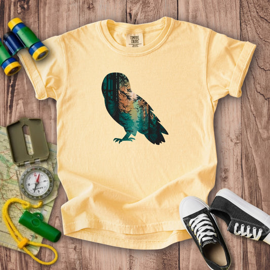 Barn Owl Silhouette Kids Cotton T-Shirt