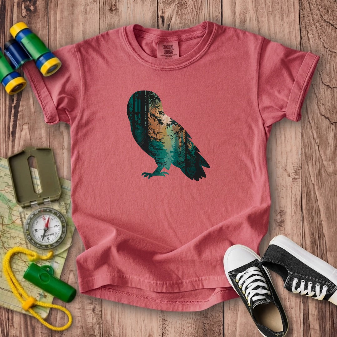 Barn Owl Silhouette Kids Cotton T-Shirt