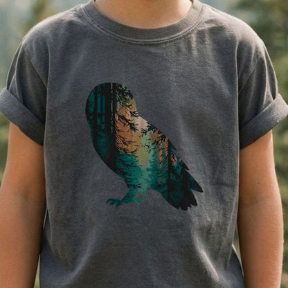 Barn Owl Silhouette Kids Cotton T-Shirt