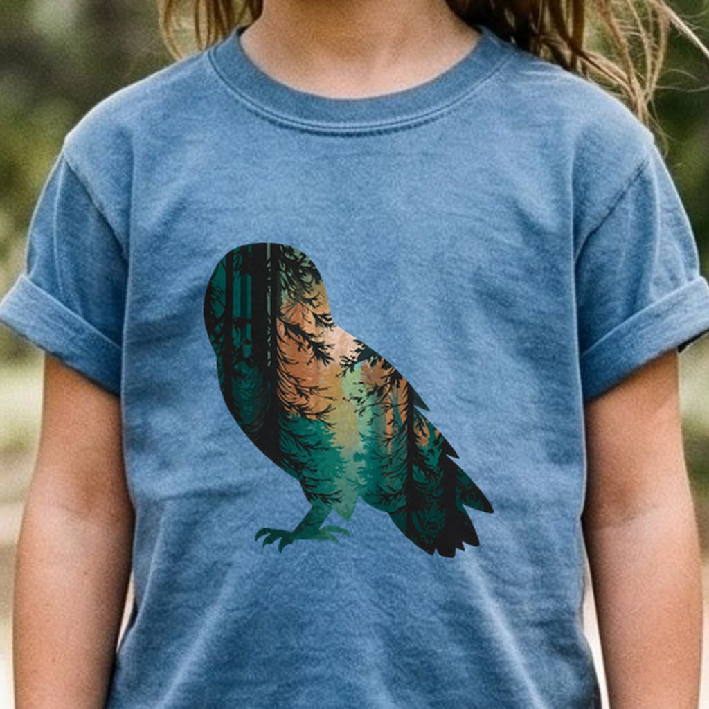 Barn Owl Silhouette Kids Cotton T-Shirt