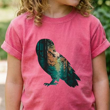 Barn Owl Silhouette Kids Cotton T-Shirt