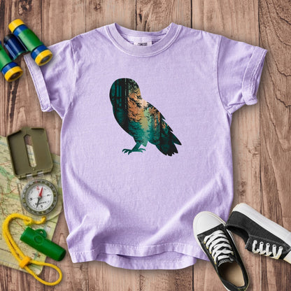 Barn Owl Silhouette Kids Cotton T-Shirt