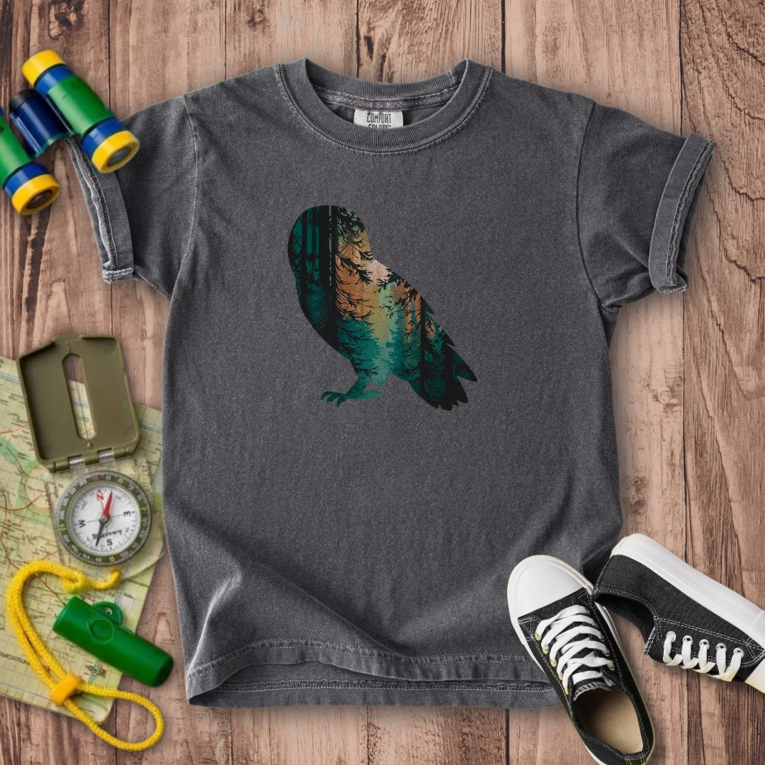 Barn Owl Silhouette Kids Cotton T-Shirt