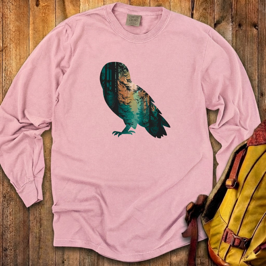 Barn Owl Silhouette Cotton Long Sleeve