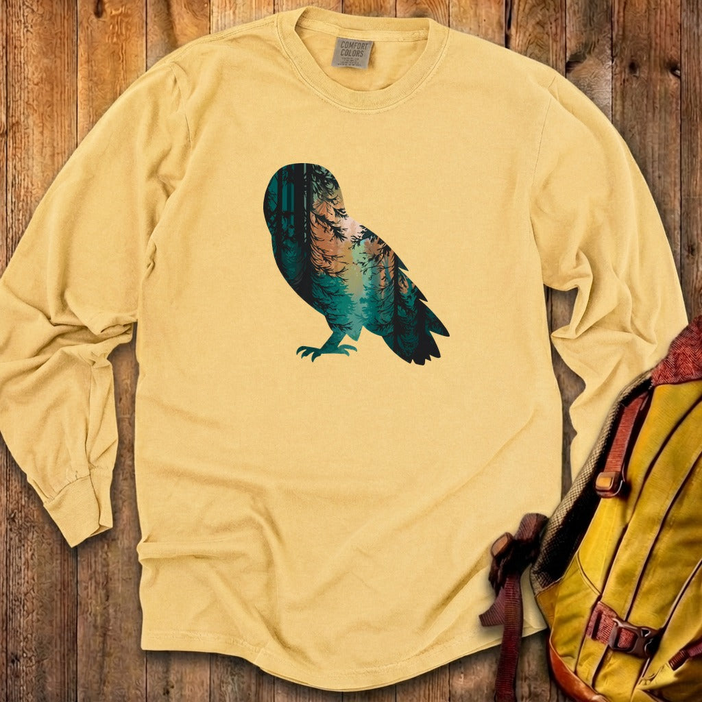 Barn Owl Silhouette Cotton Long Sleeve