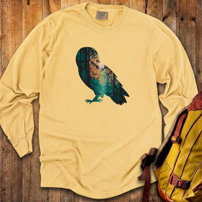 Barn Owl Silhouette Cotton Long Sleeve