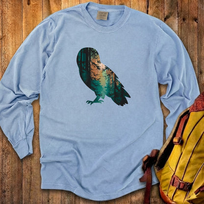 Barn Owl Silhouette Cotton Long Sleeve