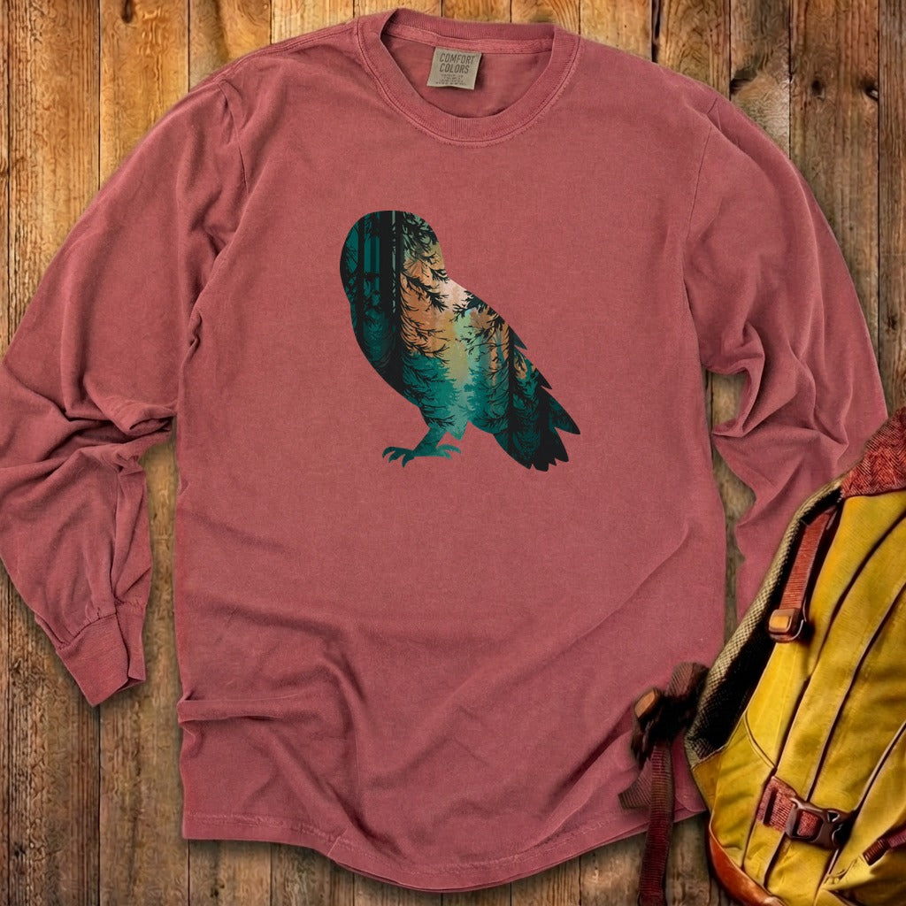 Barn Owl Silhouette Cotton Long Sleeve