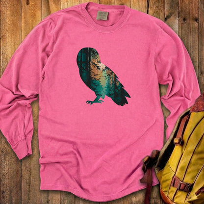 Barn Owl Silhouette Cotton Long Sleeve