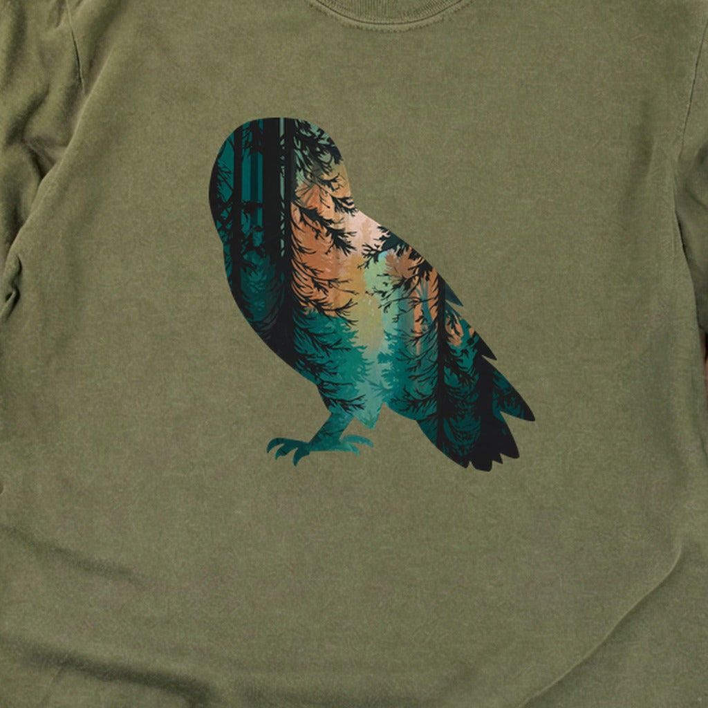 Barn Owl Silhouette Cotton Long Sleeve