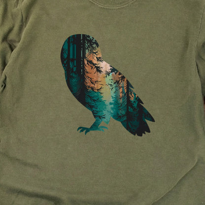 Barn Owl Silhouette Cotton Long Sleeve