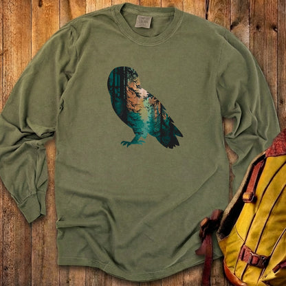 Barn Owl Silhouette Cotton Long Sleeve
