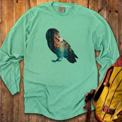 Barn Owl Silhouette Cotton Long Sleeve