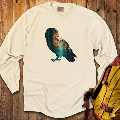 Barn Owl Silhouette Cotton Long Sleeve
