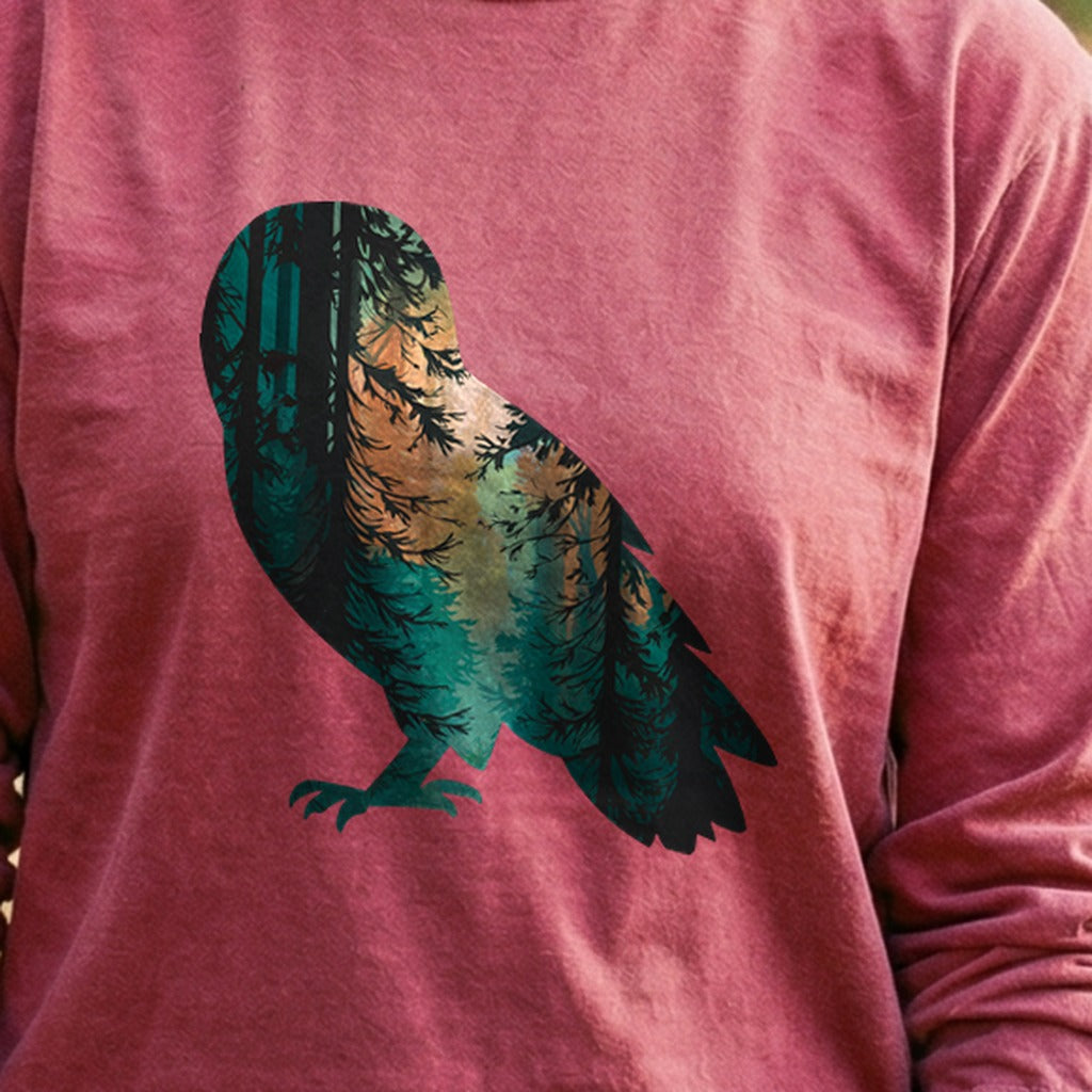 Barn Owl Silhouette Cotton Long Sleeve