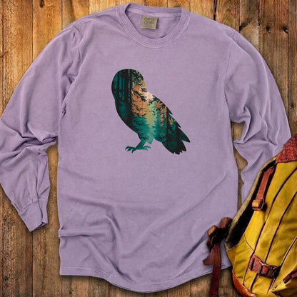 Barn Owl Silhouette Cotton Long Sleeve