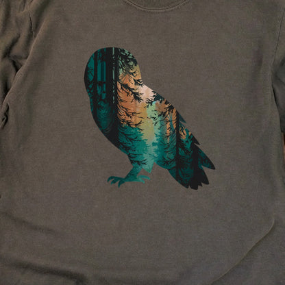Barn Owl Silhouette Cotton Long Sleeve