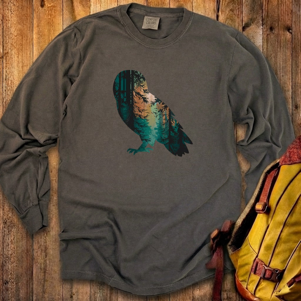Barn Owl Silhouette Cotton Long Sleeve