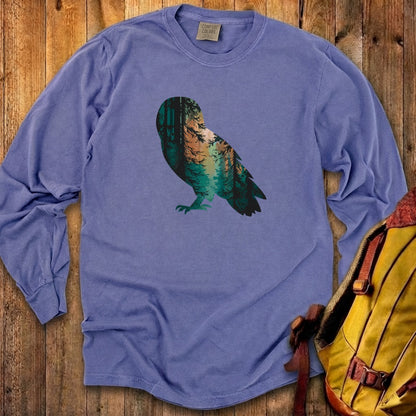 Barn Owl Silhouette Cotton Long Sleeve