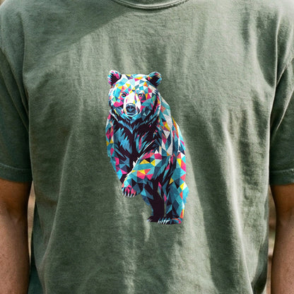 Bear Mosaic Cotton T-Shirt