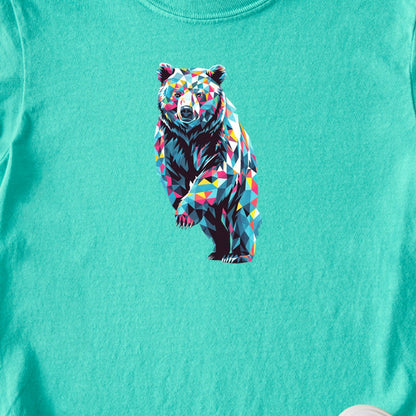 Bear Mosaic Kids Cotton T-Shirt