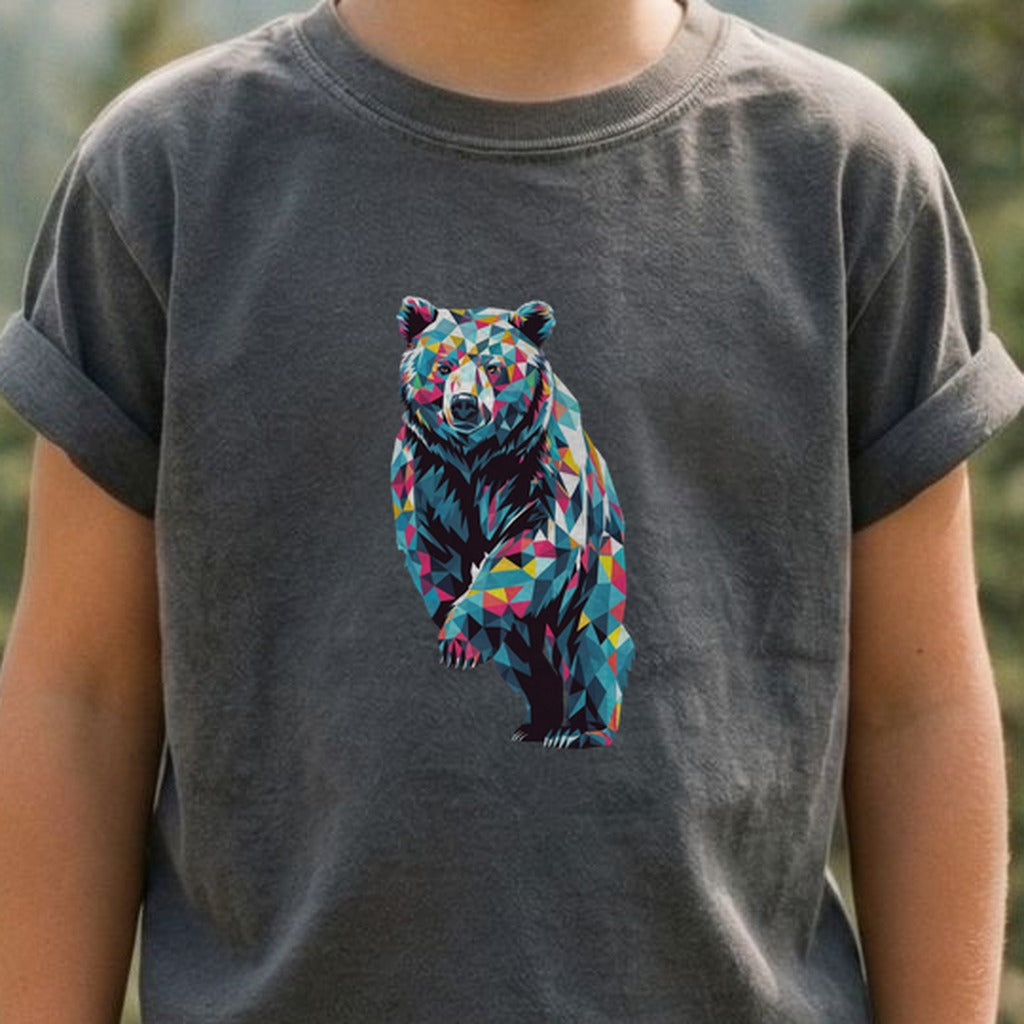 Bear Mosaic Kids Cotton T-Shirt
