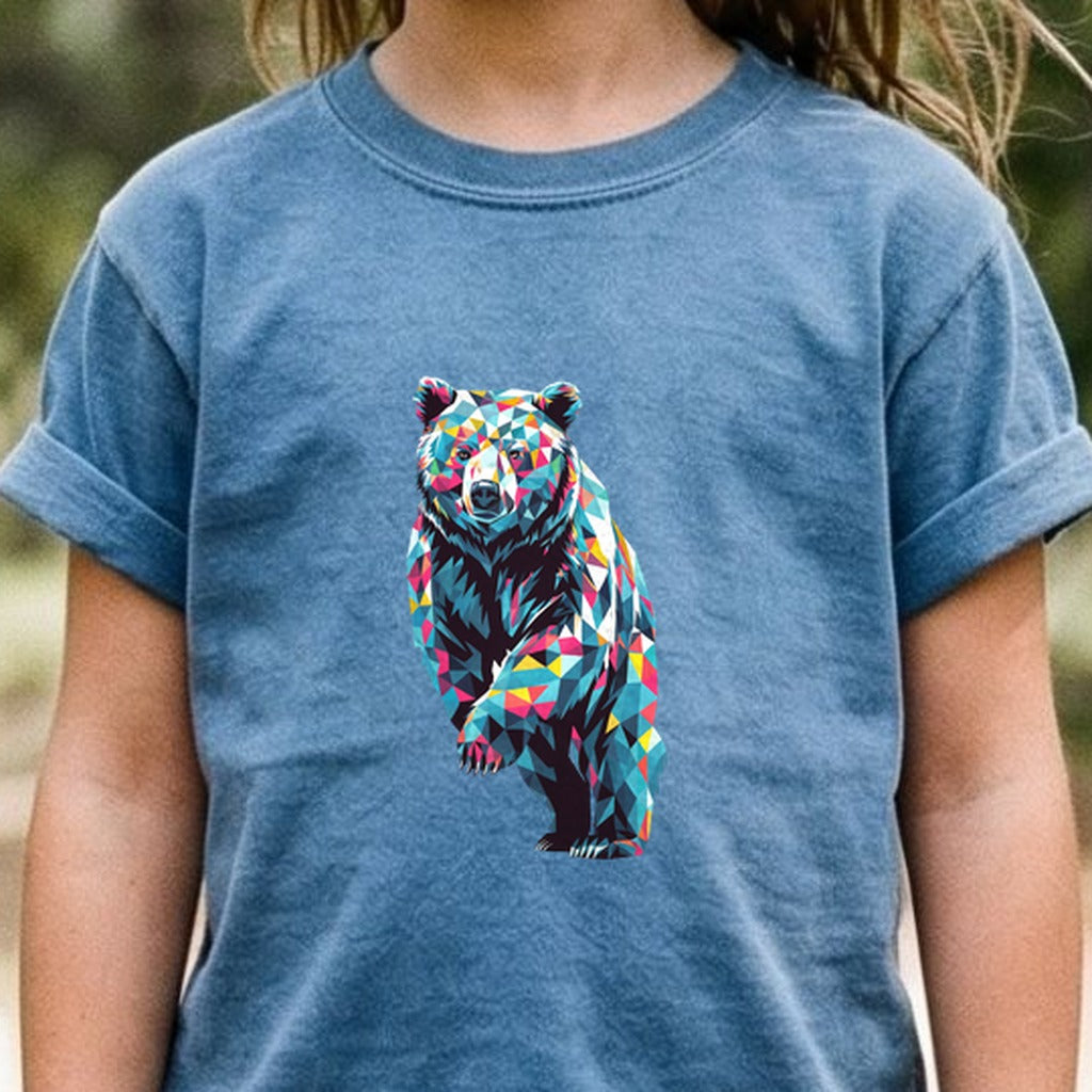 Bear Mosaic Kids Cotton T-Shirt