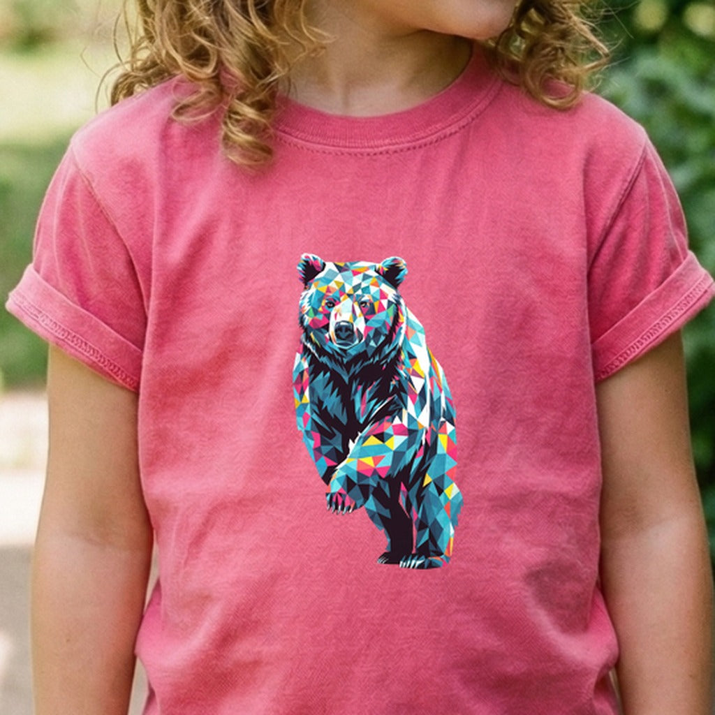 Bear Mosaic Kids Cotton T-Shirt
