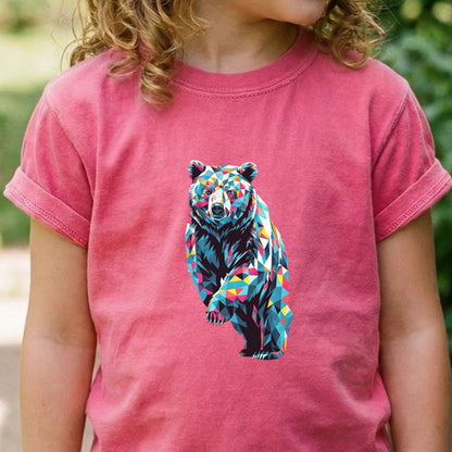 Bear Mosaic Kids Cotton T-Shirt