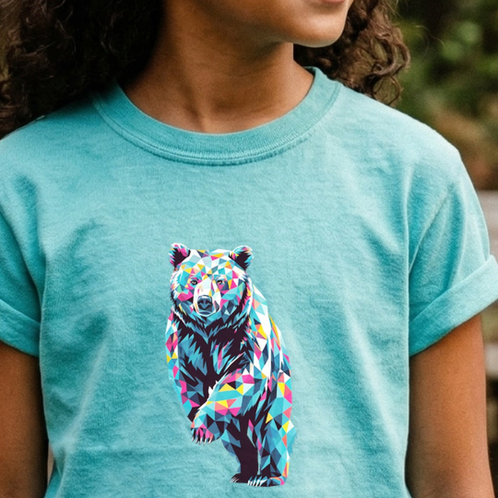 Bear Mosaic Kids Cotton T-Shirt