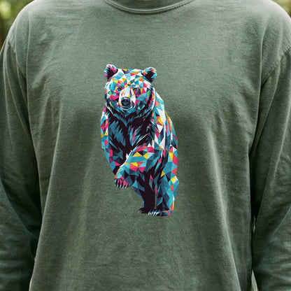 Bear Mosaic Cotton Long Sleeve
